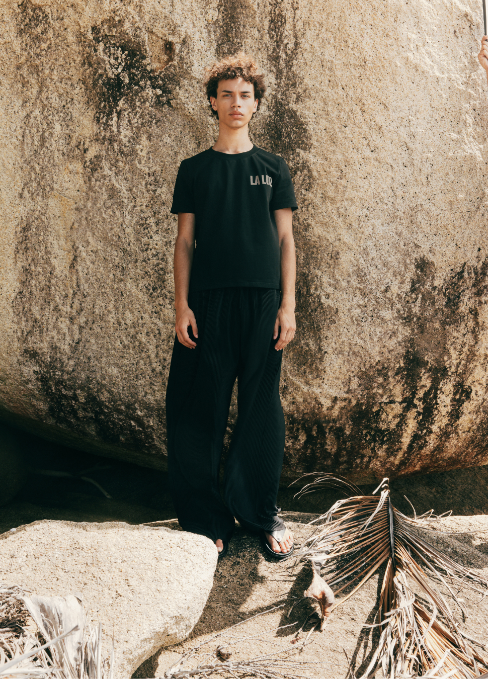 El plátano Crop Tee - Black