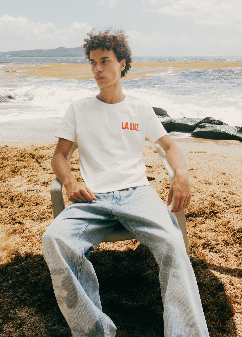 La Luz Crop Tee White