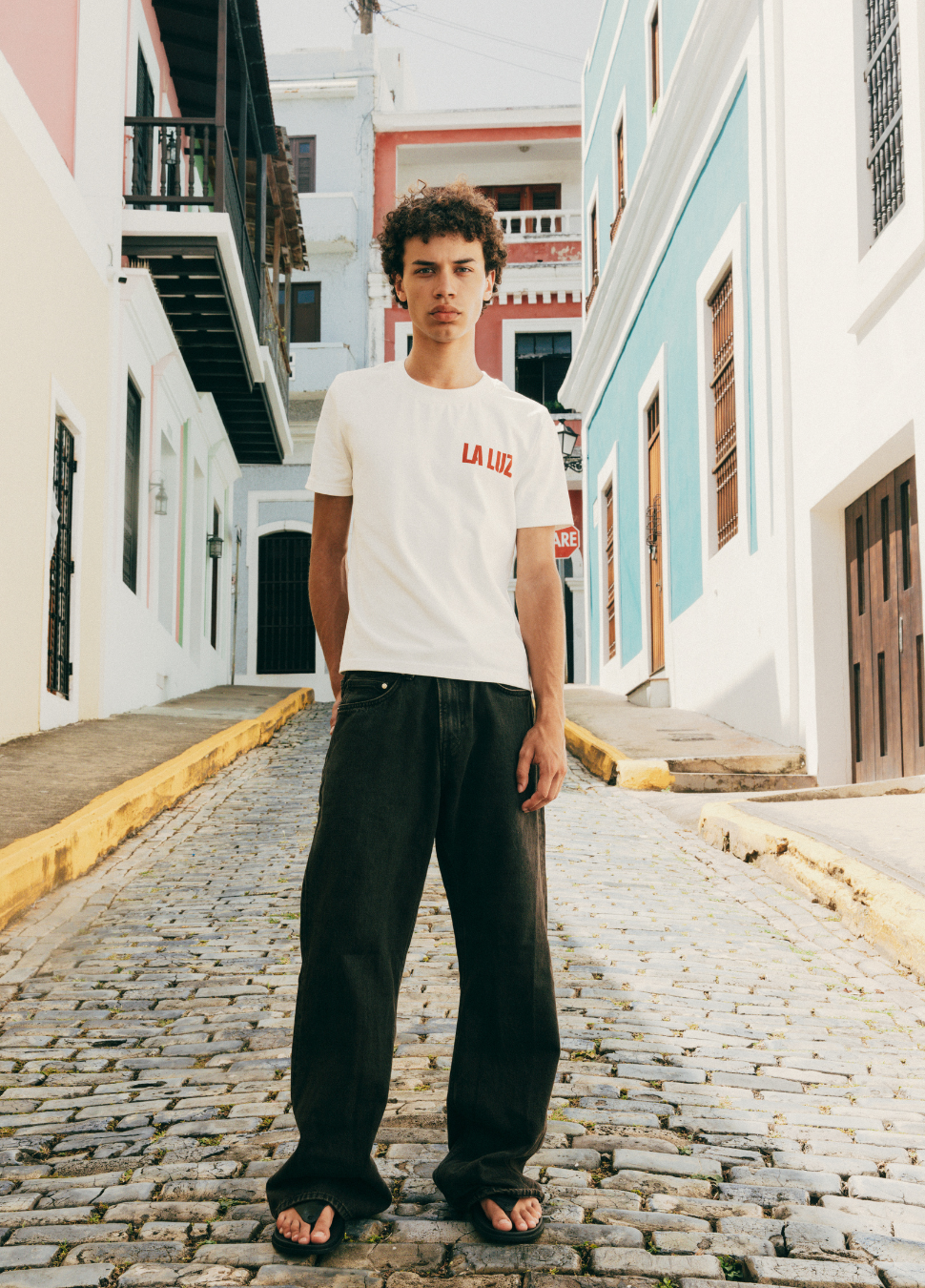 El plátano Crop Tee - White
