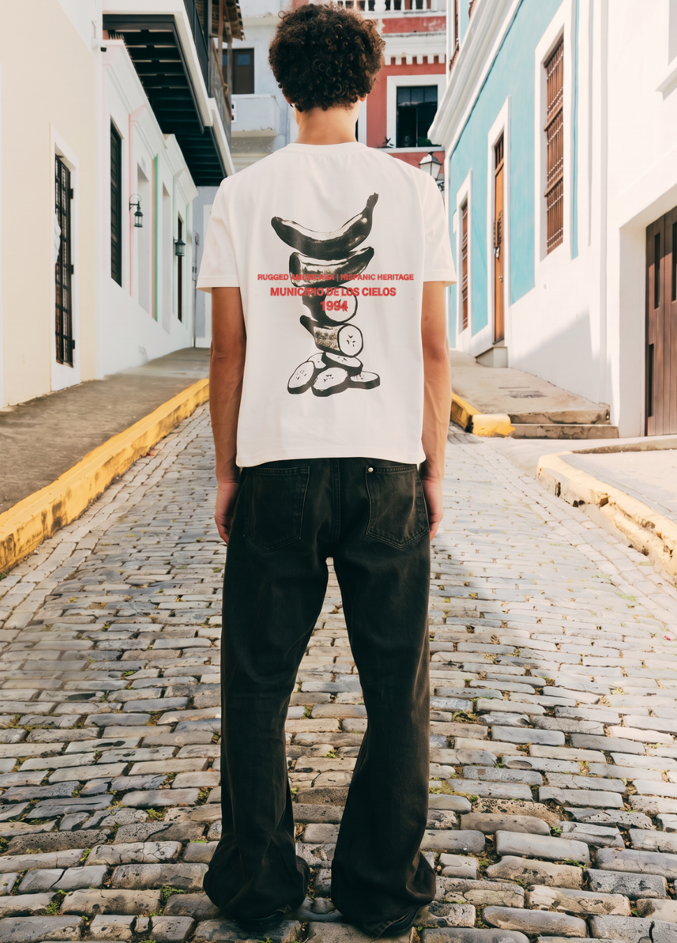 El plátano Crop Tee - White