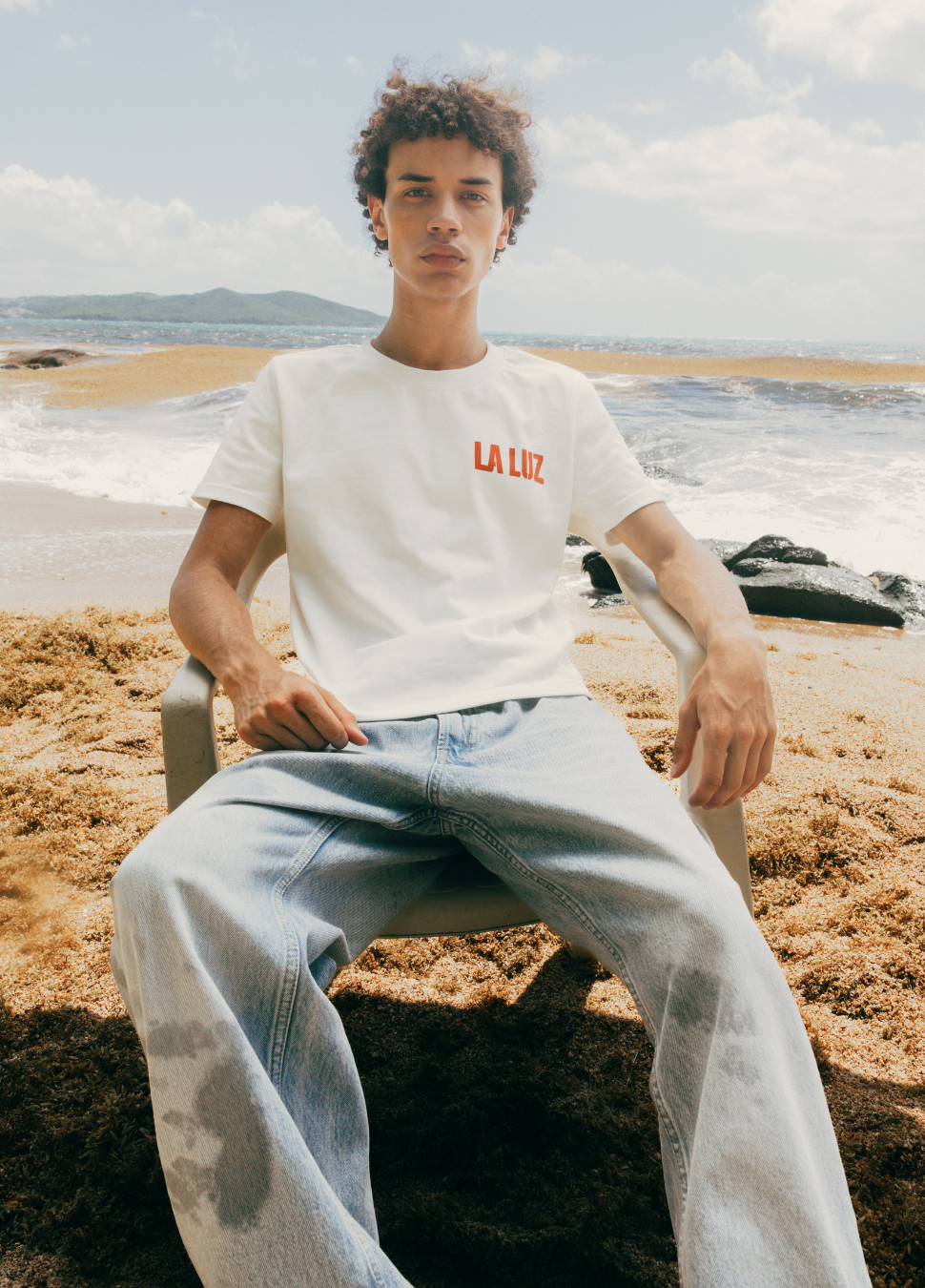 La Luz Crop Tee White