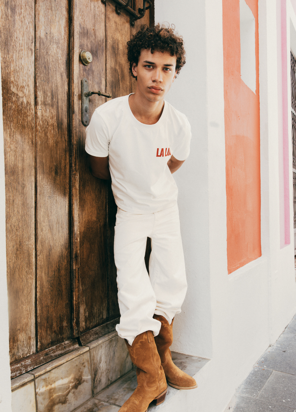 El plátano Crop Tee - White