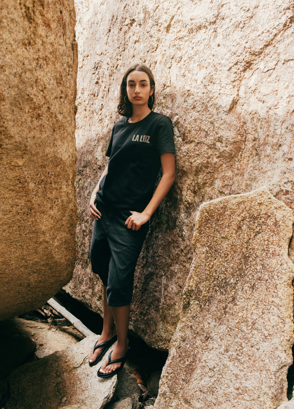La Luz Crop Tee - Black