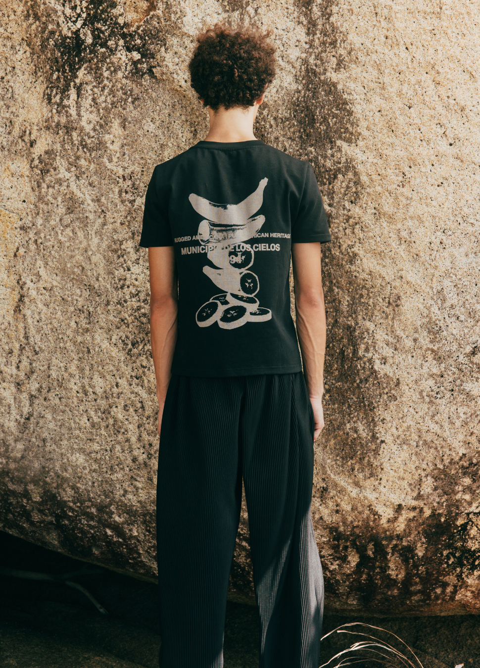 El plátano Crop Tee - Black